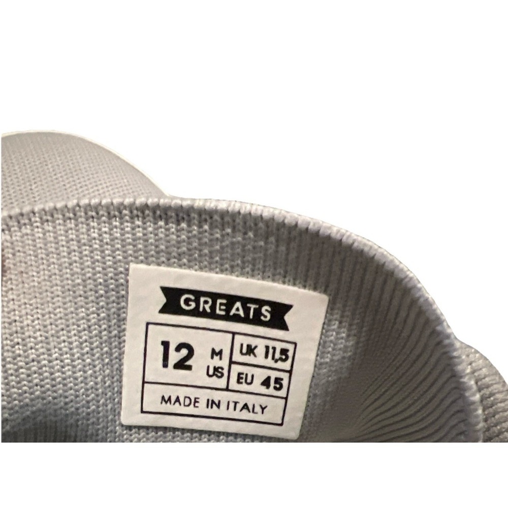 Greats Royale Knit Mens 12 Grey Low Top Sneakers Made in Italy Recycled Mesh - Picture 6 of 6